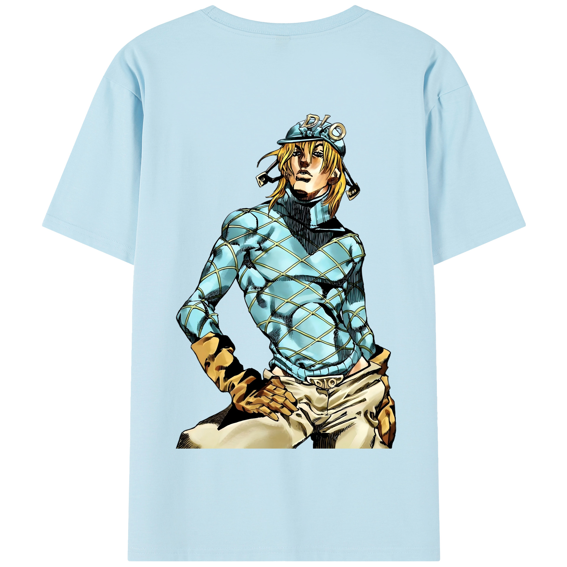 （画像用） ジョジョの奇妙な冒険 ディオ?ブランドー JoJo's Bizarre Adventure Dio Brando 綿100％半袖Tシャツ（背面プリント）
